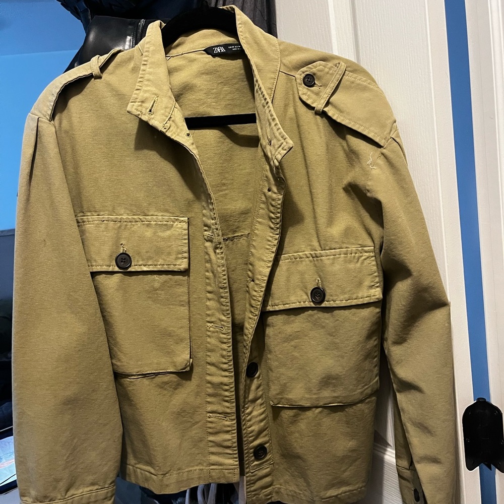 Zara Olive Green Military Jacket